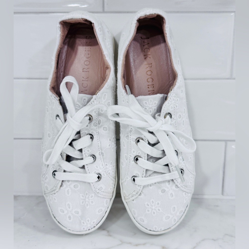 Jack Rogers White Eyelit Sneakers